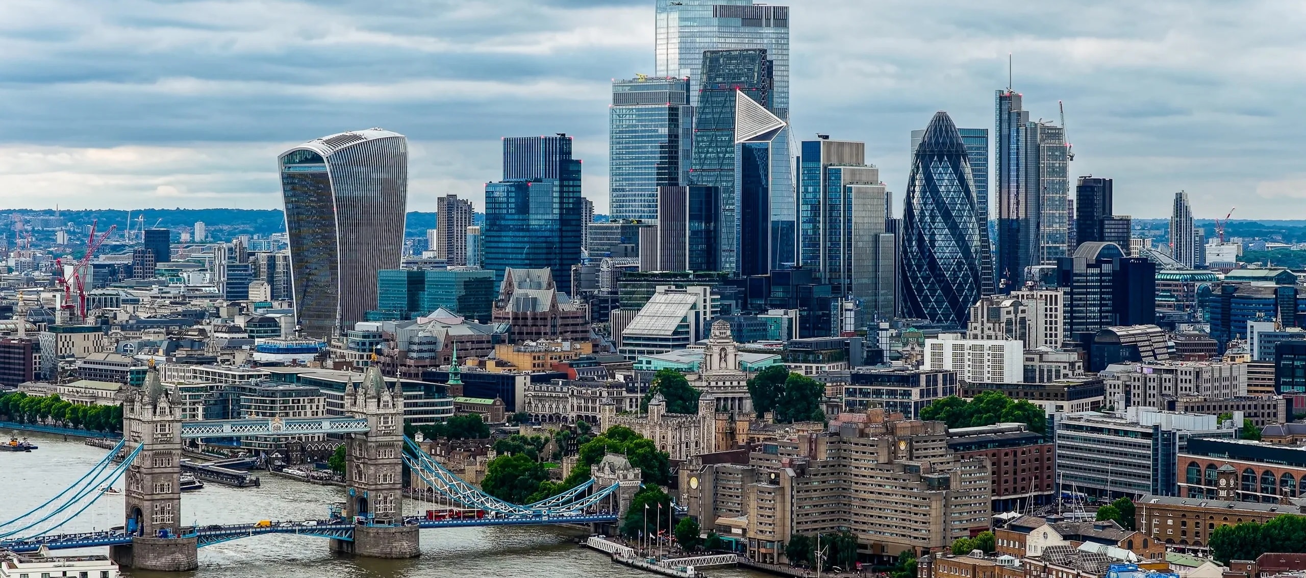 London City financial district skyline at twilight